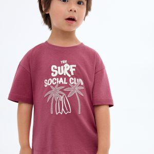 Embroidered detail print t-shirt