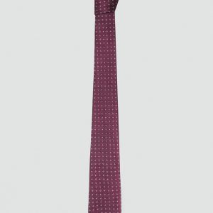 Geometric patterned silk tie