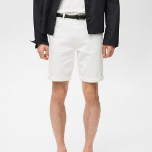Slim-fit denim bermuda shorts