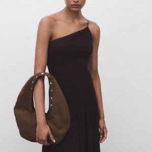 Asymmetrical dress with gathered body