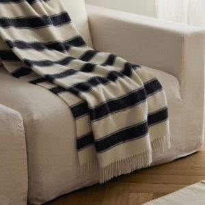 Two-tone striped wool blanket