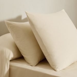 Two cotton percale pillowcases 60x60cm