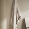 Bath towel with striped trim