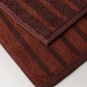Cotton guest towel with two-tone stripes