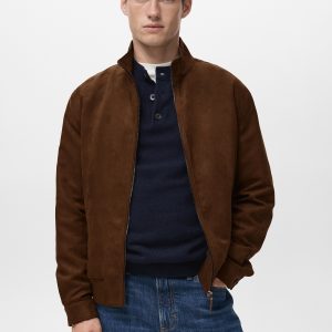 Suede faux-leather jacket