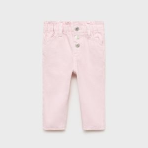 Paper bag jeans with buttons