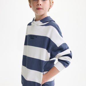 Striped hooded sweatshirt