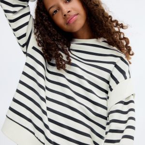 Striped cotton-blend sweatshirt