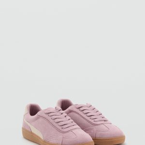 Combined suede leather sneakers