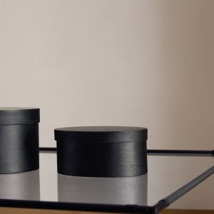 Small oval wooden box