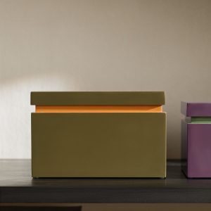 Low two-tone lacquered box