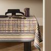 Multi-colored check resin-coated tablecloth for 8 to 10 diners