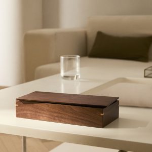 Wooden box with large lid