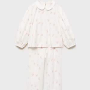 Baby-collar printed pajamas