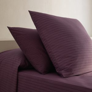 Two cotton percale striped pillowcases 50x75 cm