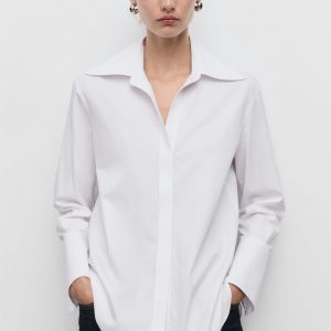 Shirt with concealed placket and collar