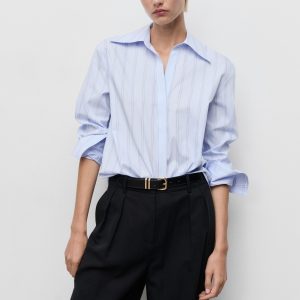 Lapels striped shirt