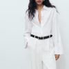 Cropped poplin shirt