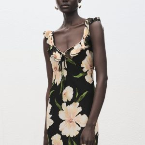 Floral-print dress with ruffle detail