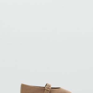 Suede leather ballet flats
