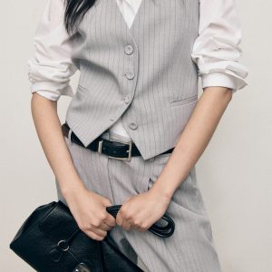 Pinstriped suit vest