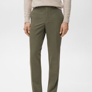 Pleated slim-fit pants