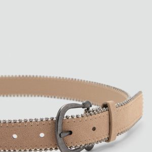 Suede belt with metal balls