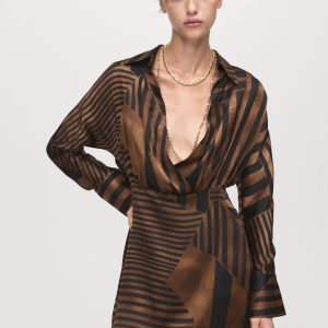 Striped satin dress