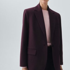 Wool-blend suit blazer