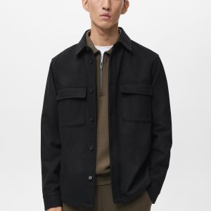 Wool overshirt with pockets