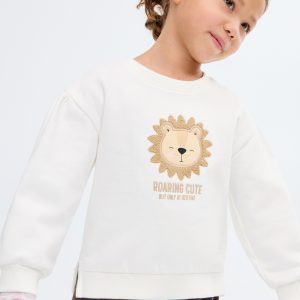 Embroidered lion sweatshirt