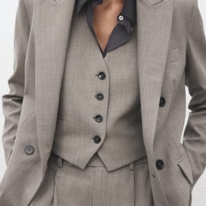Wool-blend suit vest