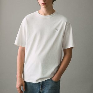 Embroidered cotton T-shirt