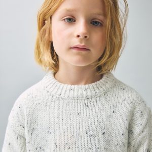 Buttoned flecked sweater