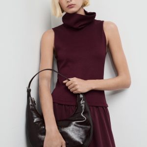 Dress with combined funnel neck