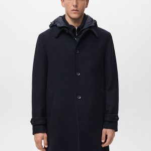 Detachable hood wool coat