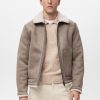Double face jacket with sheepskin details