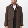Hooded wool coat