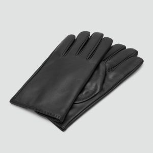 100% leather gloves with stitching detail