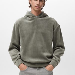 Corduroy hooded sweatshirt