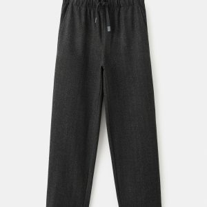 Herringbone straight pants