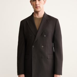 100% Italian wool double-breasted suit jacket