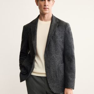 Slim fit wool blend blazer
