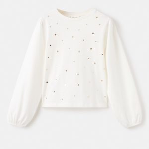 Shiny cotton T-shirt