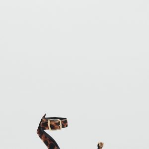Animal-print leather sandals