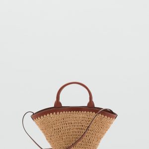 Small double-handle natural fiber bag