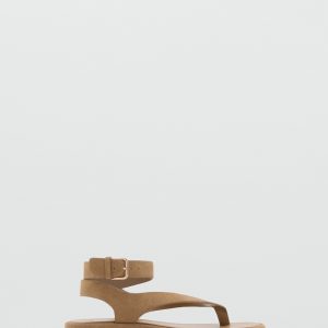 Split leather sandals with buckle
