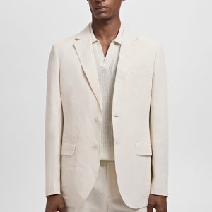 Slim-fit suit blazer made from a linen-lyocell blend