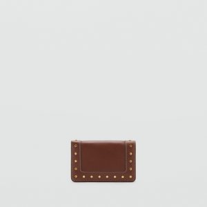 Studded wallet with flap