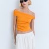 Asymmetrical strapless top